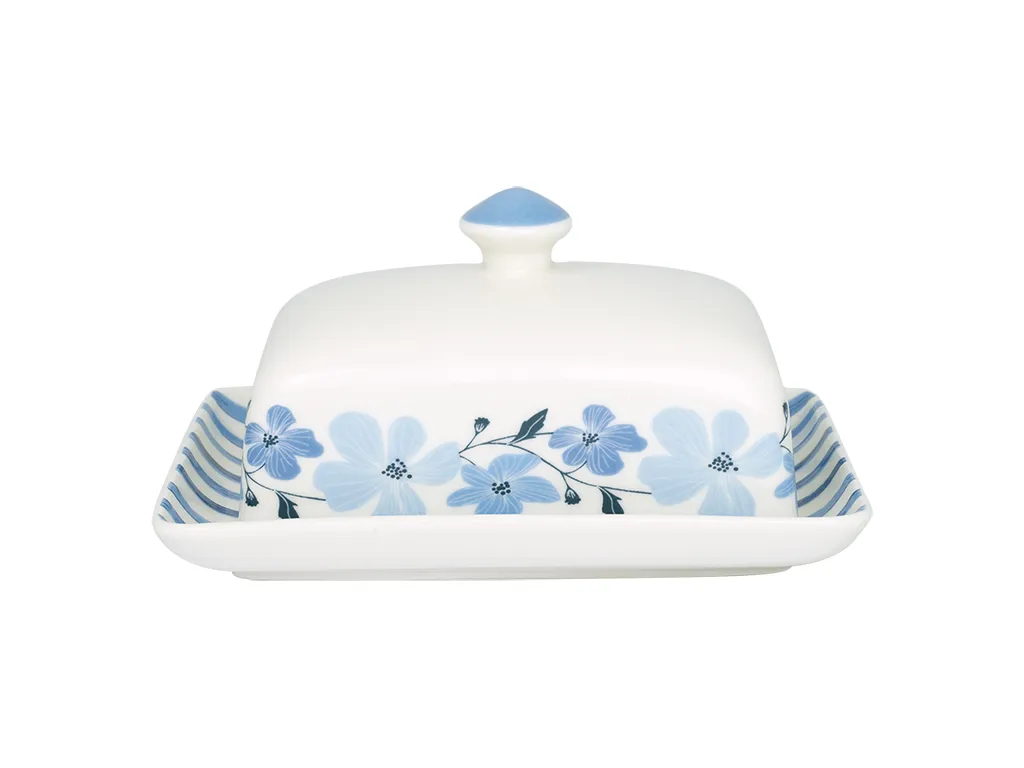 Stoneware Butter Box Square Laerke petit white