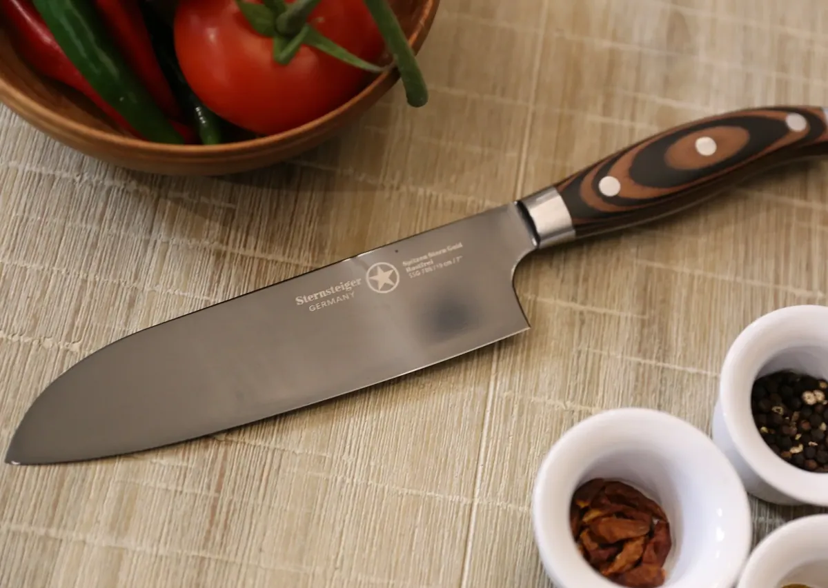 Santoku Messer (7"/18cm) + Schälmesser (3.5"/10cm)  | Sternsteiger - Titanium Kollektion