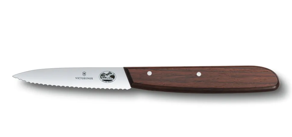 Victorinox Messer mit Wellenschliff, modifiziertes Kiefernholz, 8 cm