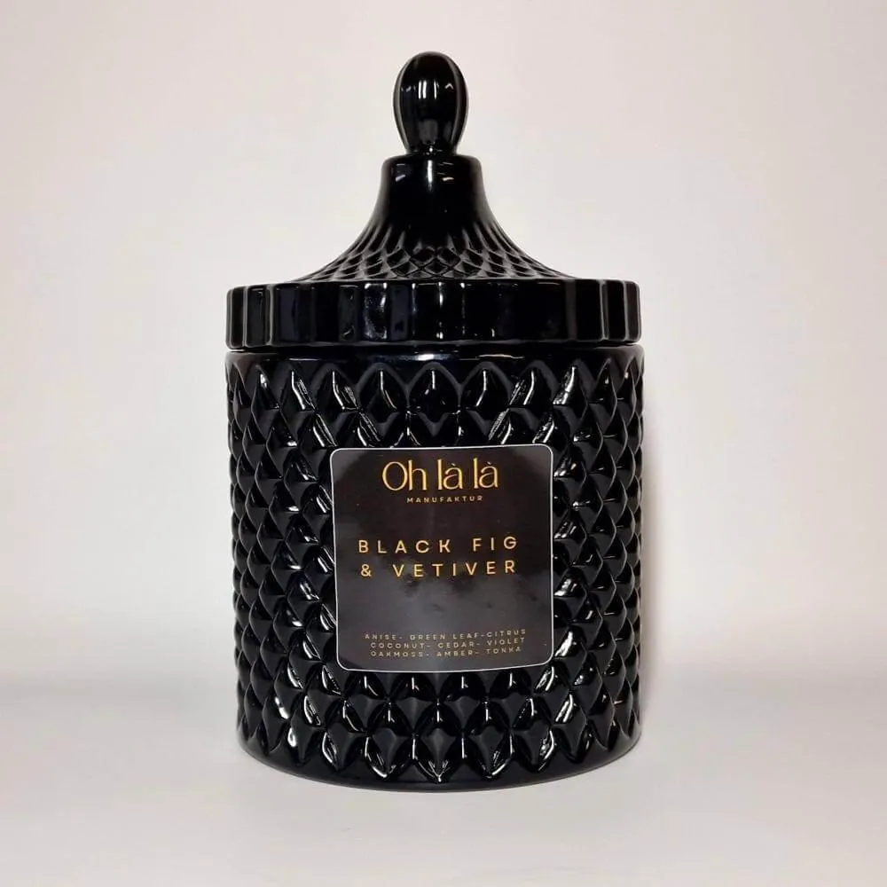 Wunderschöne Sojakerze FEIGE & VETIVER (3 Größen)