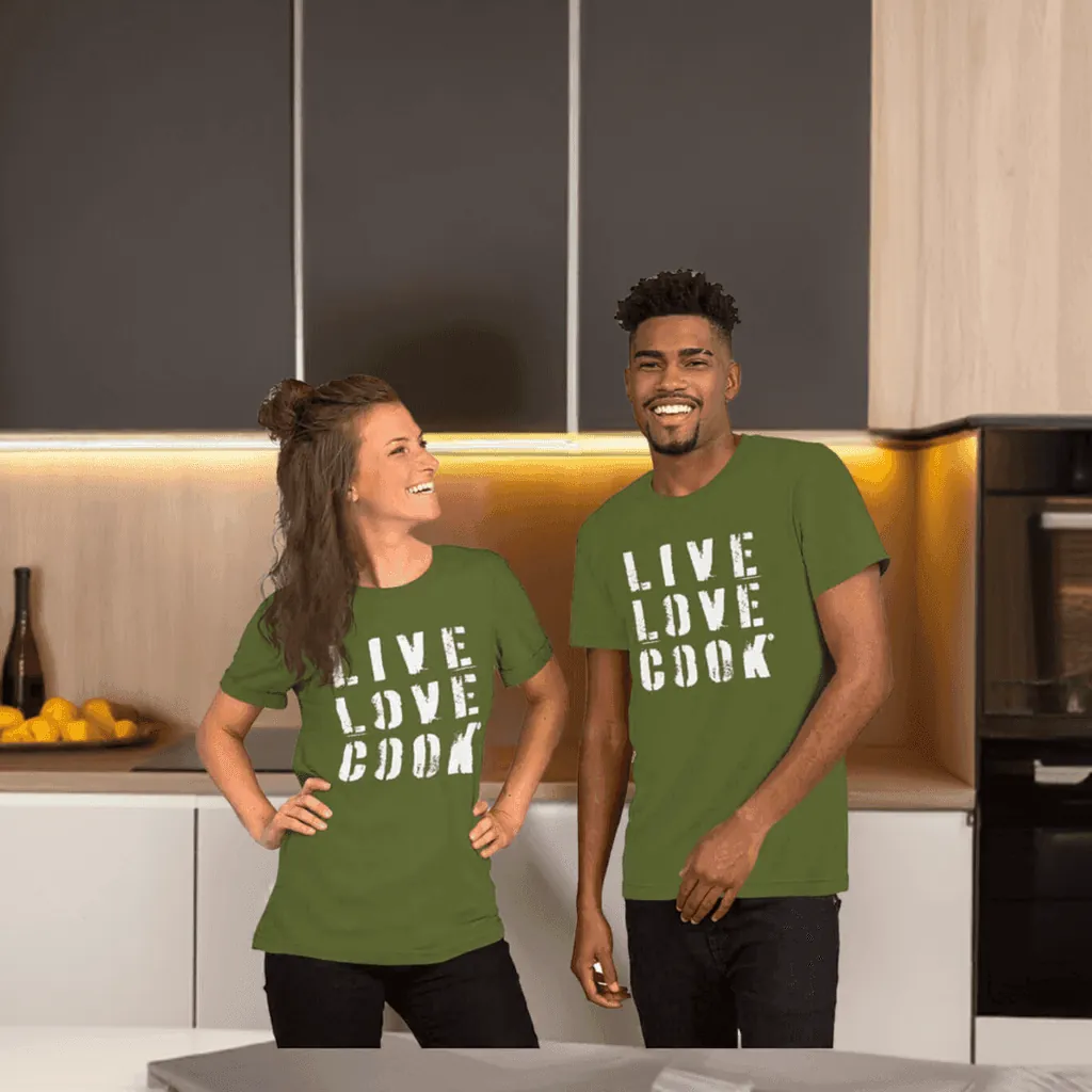 T-Shirt bedruckt - Baumwolle | Live-Love-Cook (viele Farben)