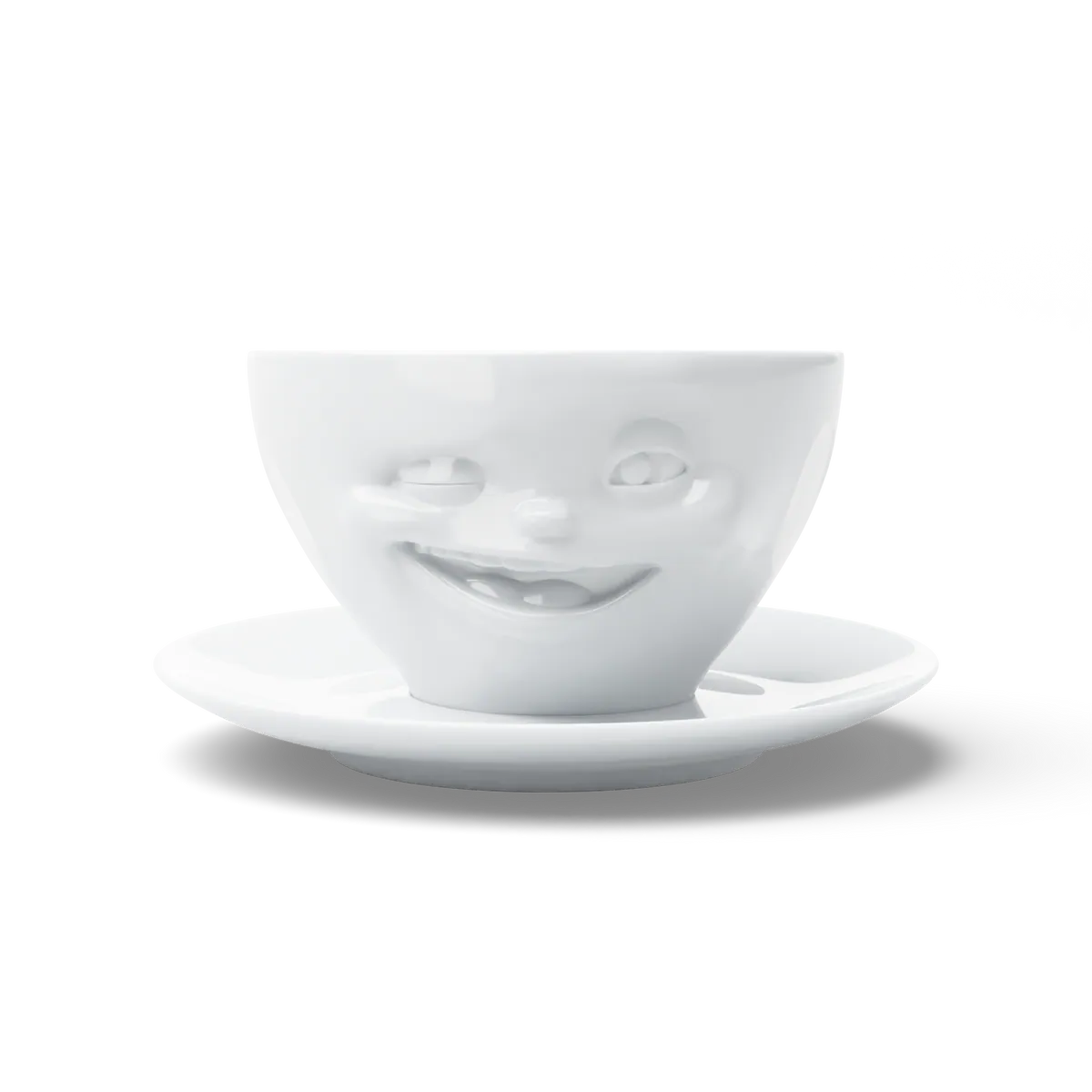 Schmunzel Kaffeetasse Zwinkernd weiß, 200 ml