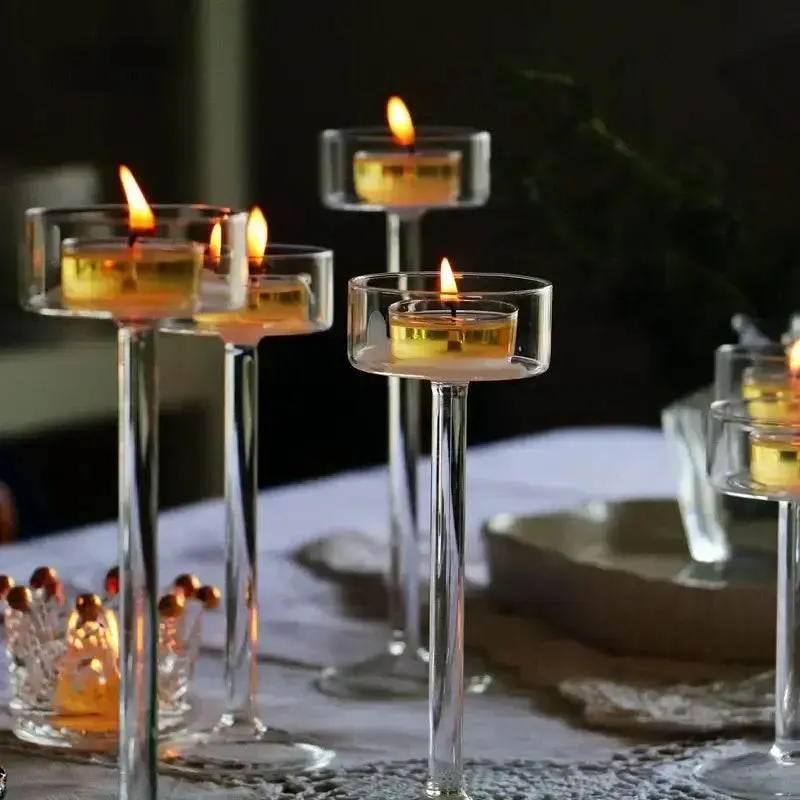 Stilvolles Glas Teelichthalter Set (in drei Größen)