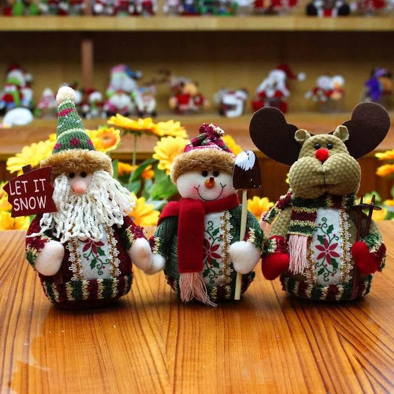 Weihnachtsdekoration | Weihnachtsfigur Elch - Weihnachtsmann - Schneemann