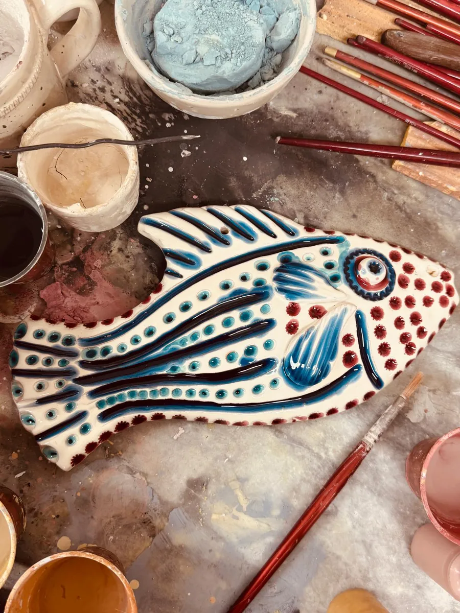 "Mediterranean Muse" Ceramic Deko Fish