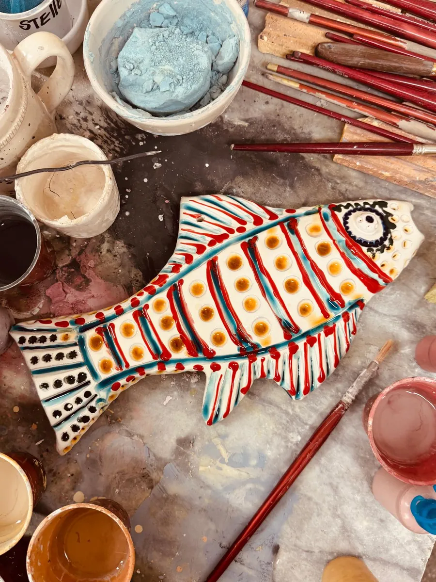 "Mediterranean Muse" Ceramic Deko Fish