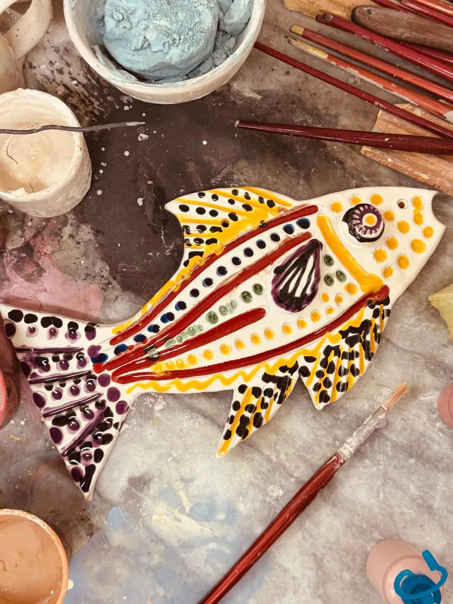 "Mediterranean Muse" Ceramic Deko Fish