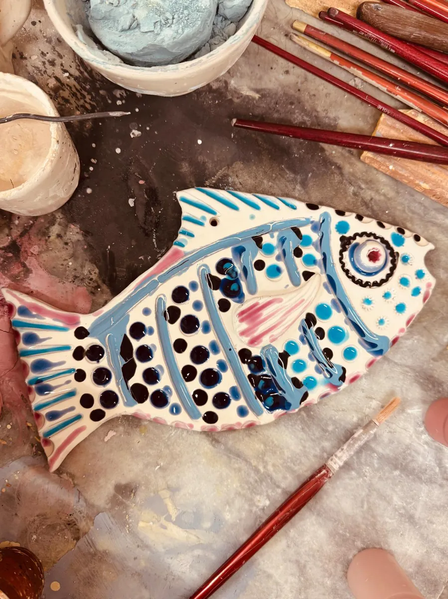 "Mediterranean Muse" Ceramic Deko Fish