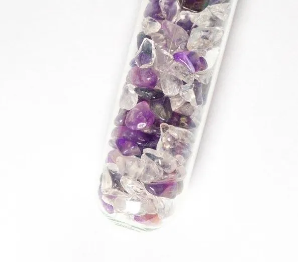 Edelstein Wasserstab 25cm, Amethyst & Bergkristall