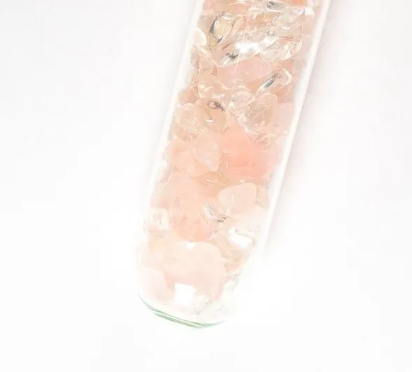 Edelstein Wasserstab 25cm, Rosenquarz & Bergkristall