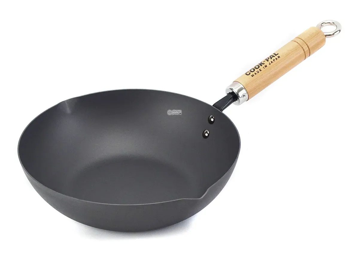 YOSHIKAWA Eisenpfanne REN hoch 24 cm Carbonstahl Hochrandpfanne aus Japan