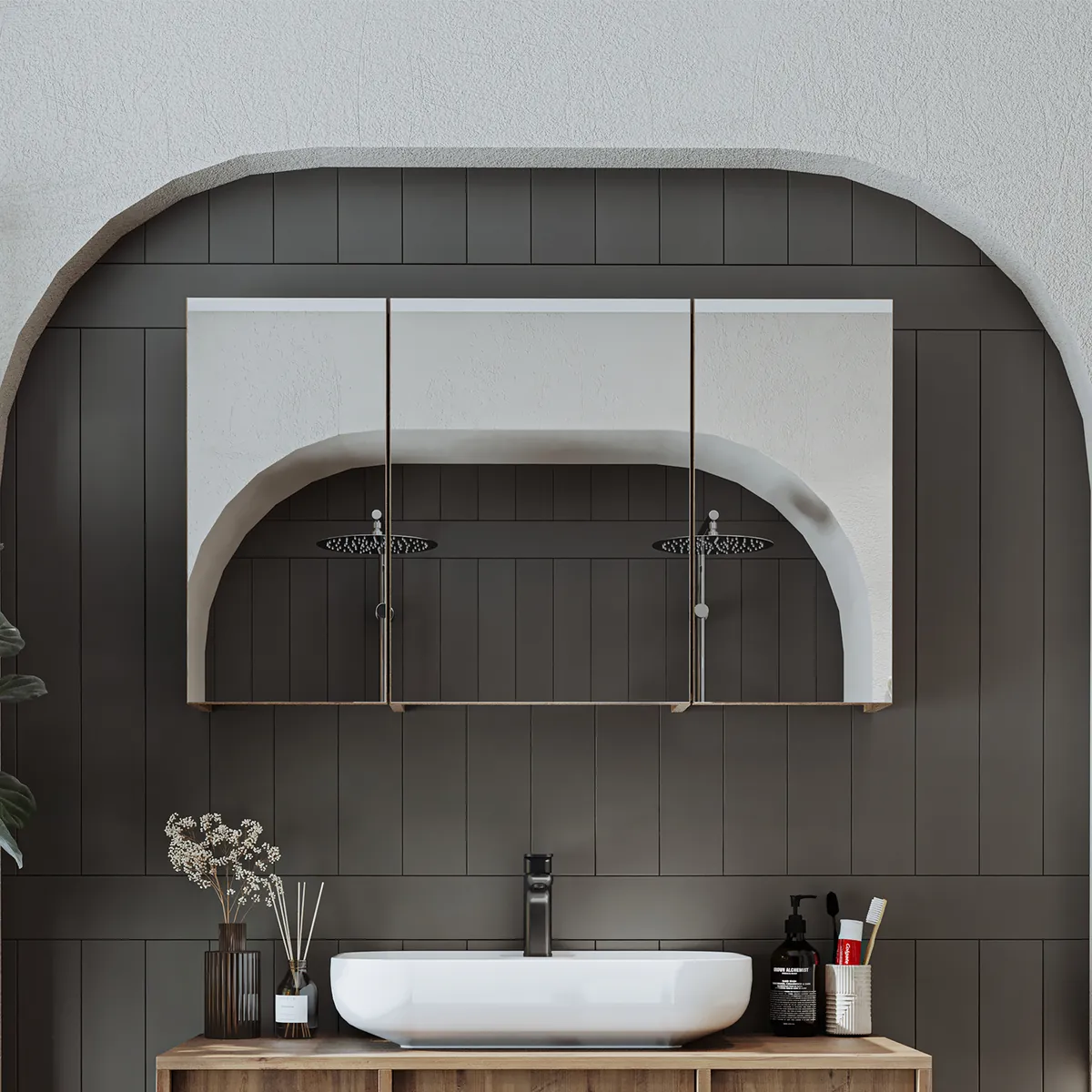Roomart Badezimmer Spiegelschrank GUSTO, 75, 90 oder 105 cm, mit Soft-Close, in 2 Farben