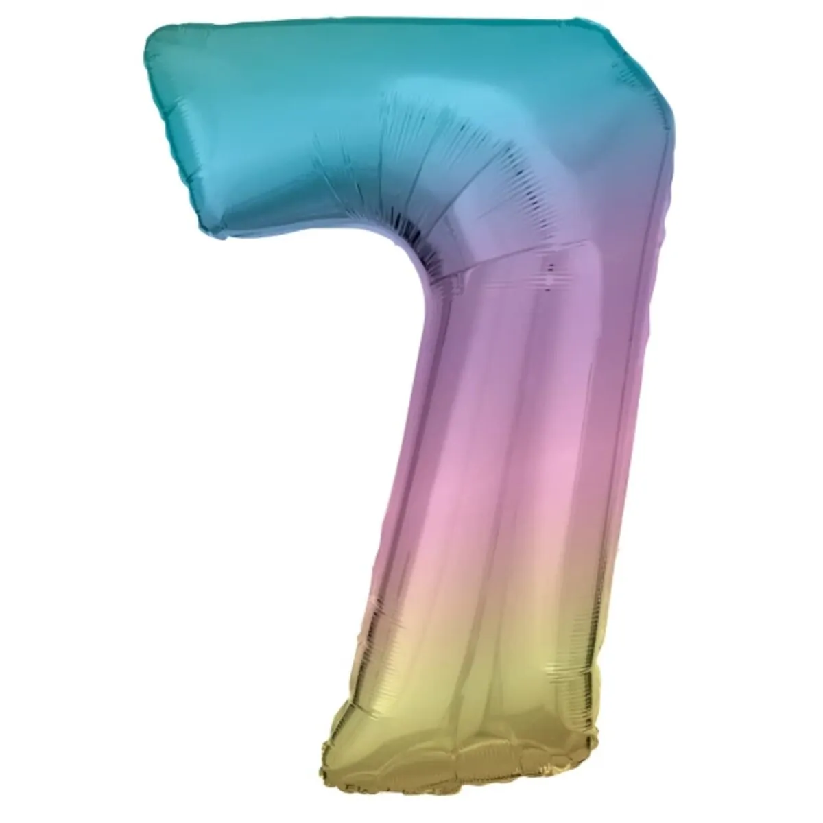 amscan Folienballon Zahl 7, pastellfarben. ca 86 cm