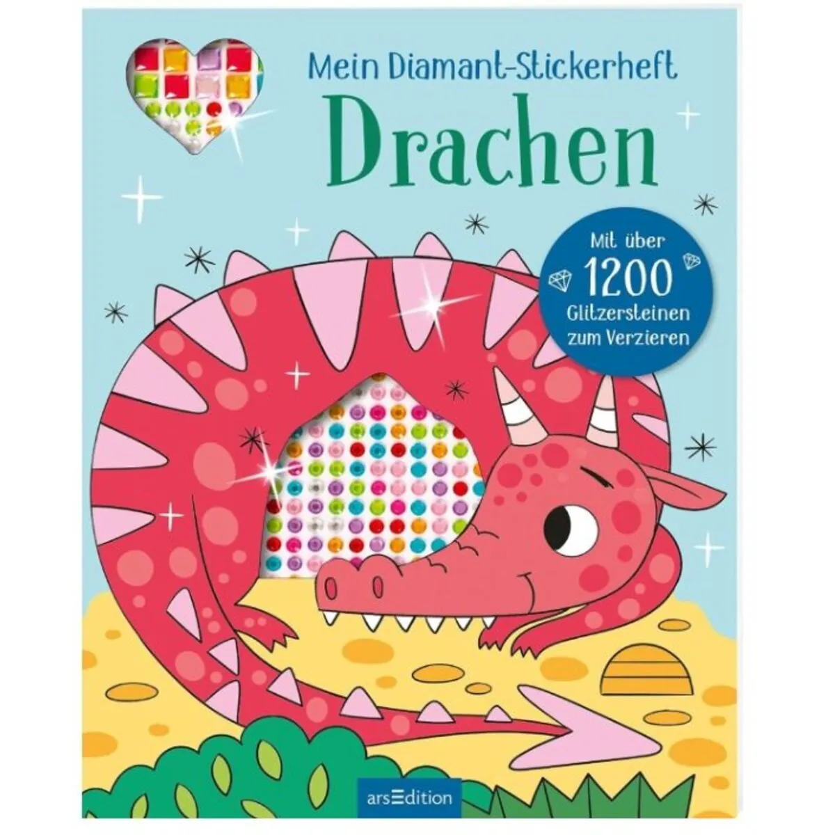 ars Edition Mein Diamant-Stickerheft - Drachen