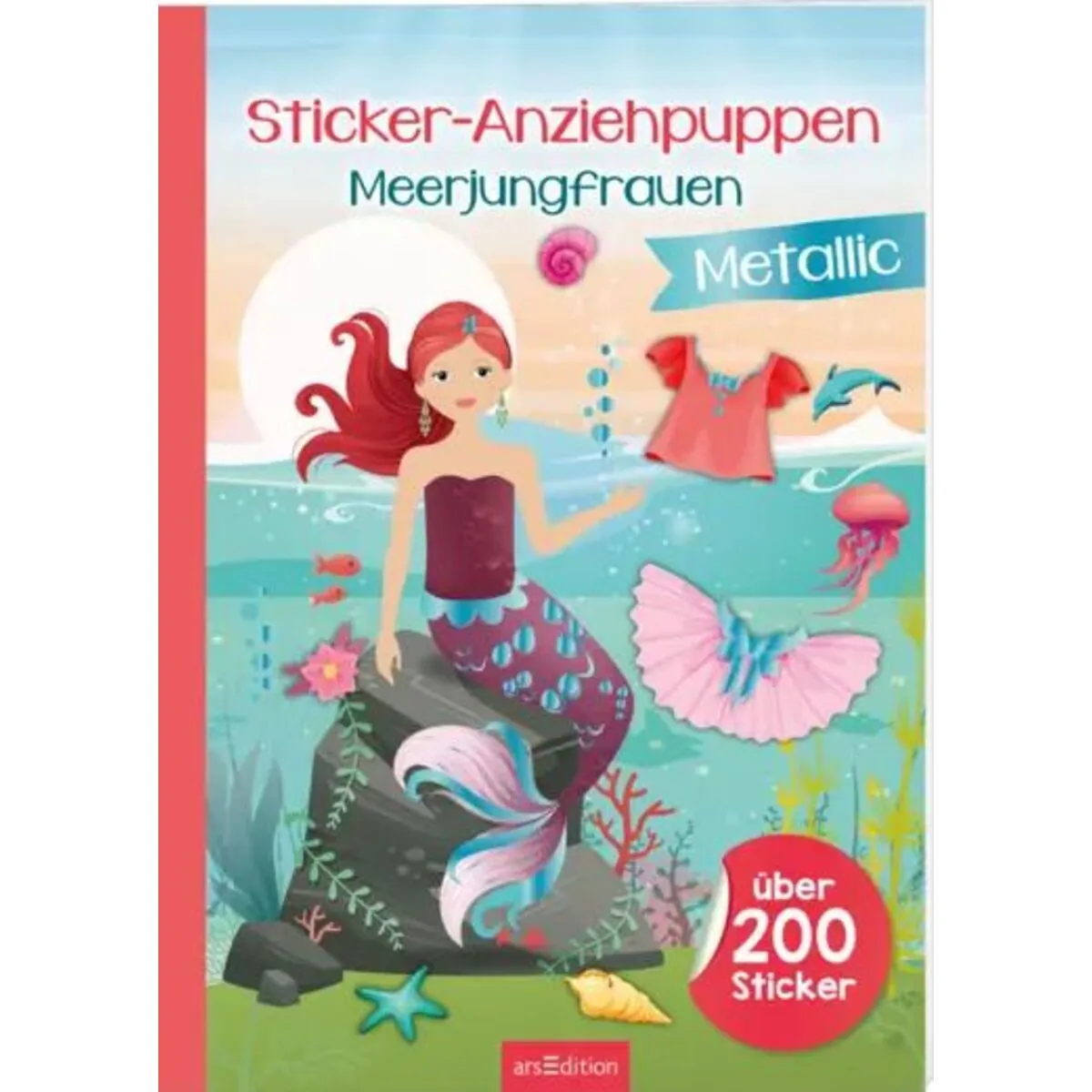 ars Edition Sticker-Anziehpuppen Metallic - Meerjungfrauen