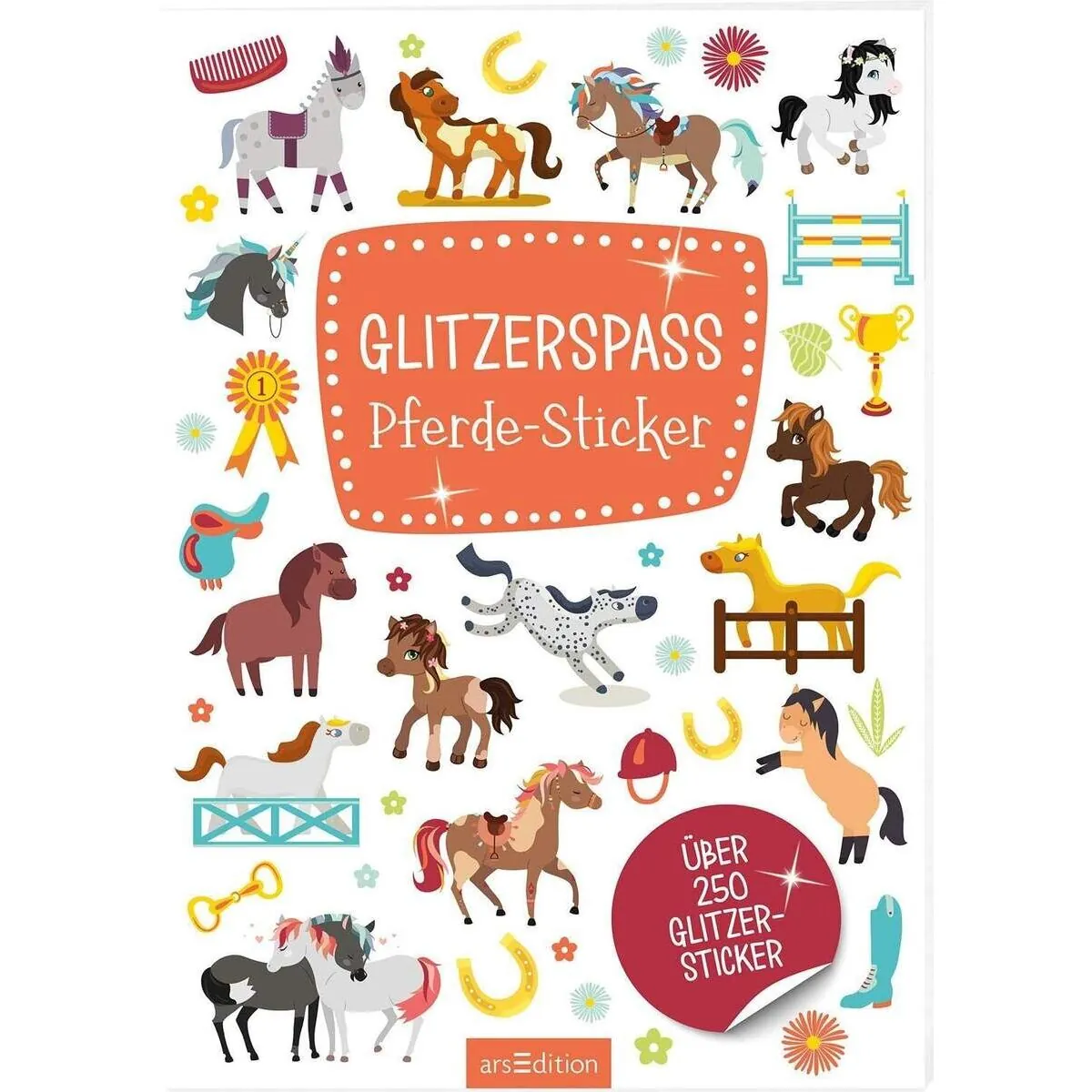 ars Edition Stickerheft Glitzerspaß Pferde Sticker