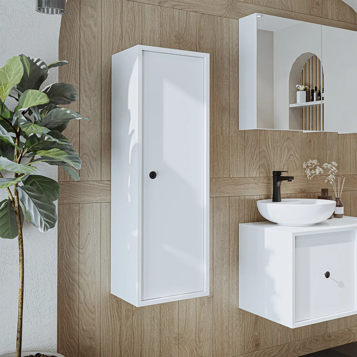 Roomart Badschrank GUSTO, 110 cm, wandhängend mit Soft-Close-Tür, in 2 Farben