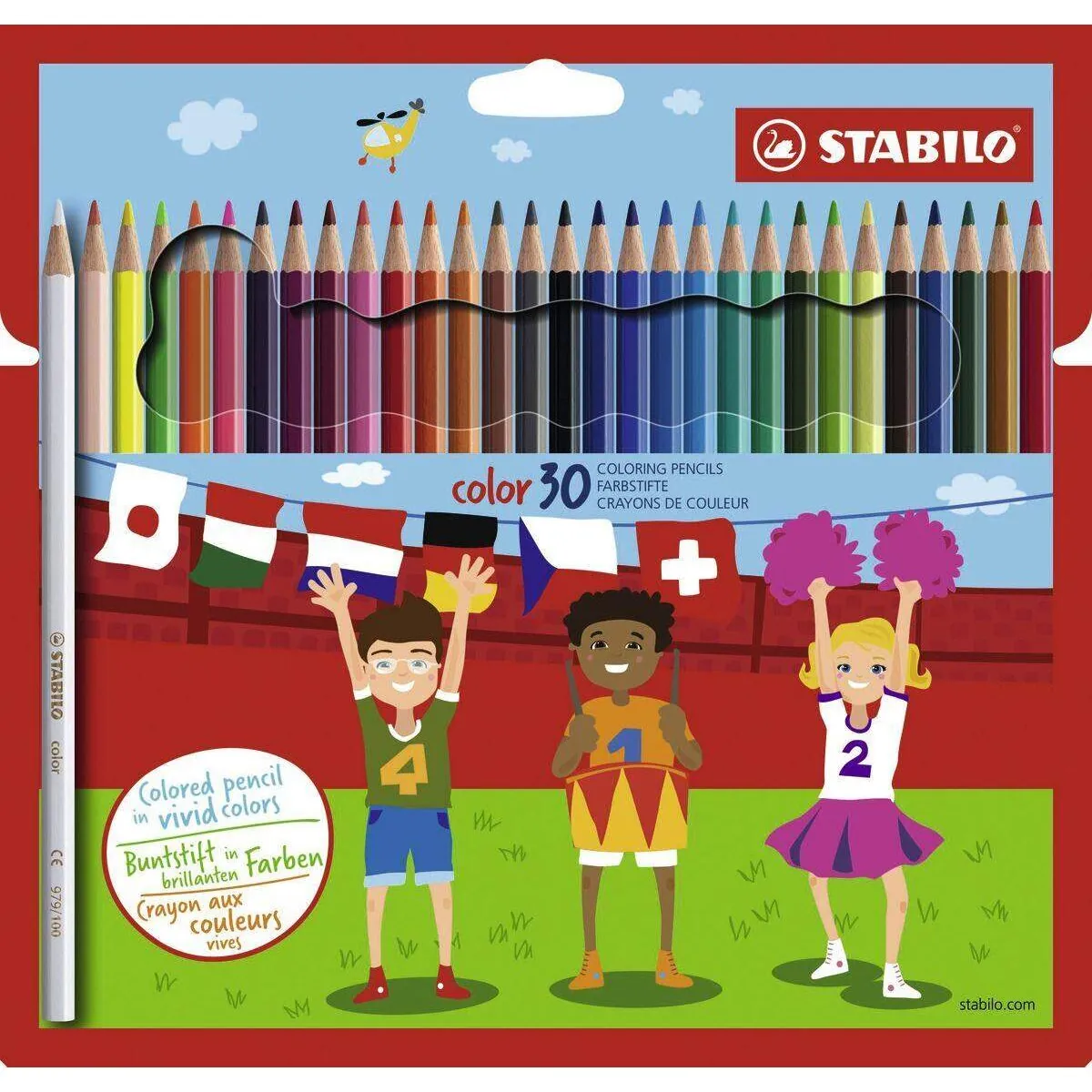 Buntstift - STABILO color - 30er Pack - mit 30 verschiedenen Farben inklusive 4 Neonfarben