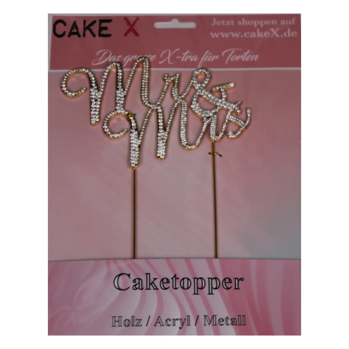 Mr&Mrs Caketopper Strass gold oder silber