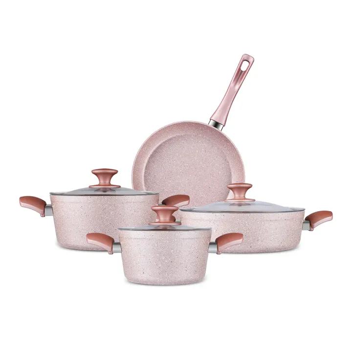 Karaca Biogranit Rosegold Induktions Kochgeschirr-Set, 7 Teilig