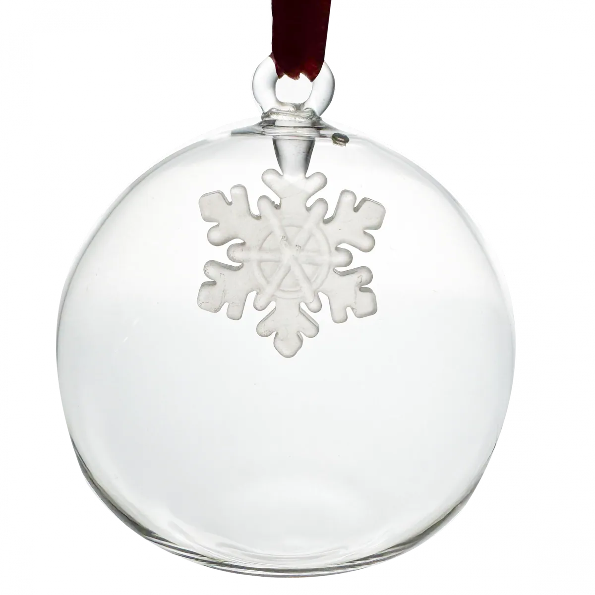 -Paul Nagel- Weihnachtskugel Glas mit Kristall, 8cm