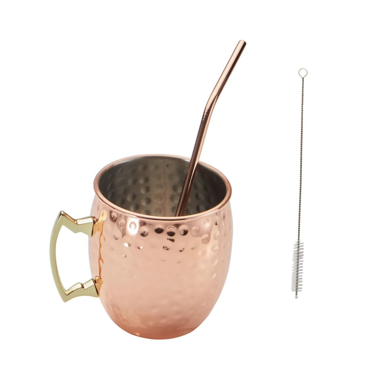 NUTRI-MULE-BECHER inkl. Metall-Strohhalm und Reinigungsbürste