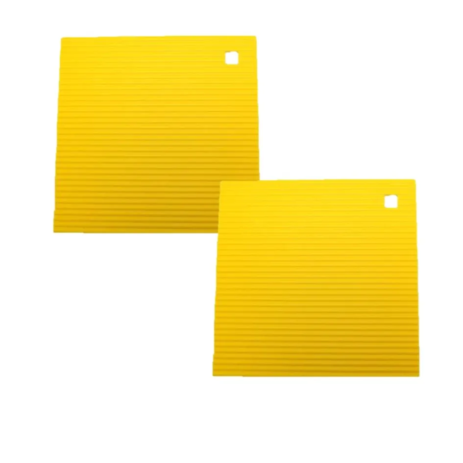 Silikon Topflappen / Topfuntersetzer Rillen '2er Set' eckig