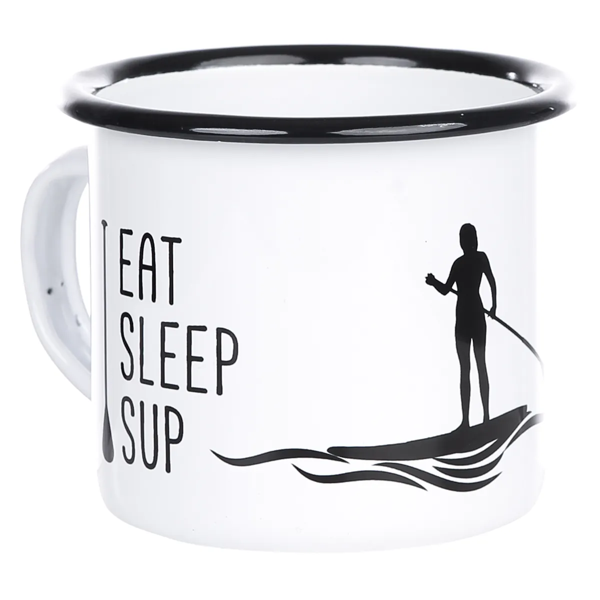EAT SLEEP SUP Emaillebecher