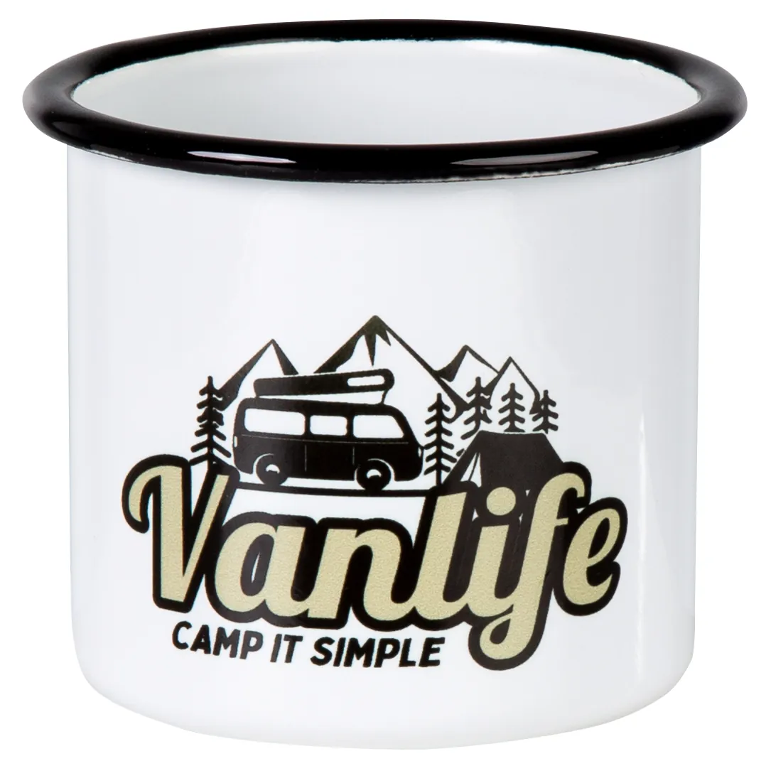 VANLIFE Emaillebecher weiß