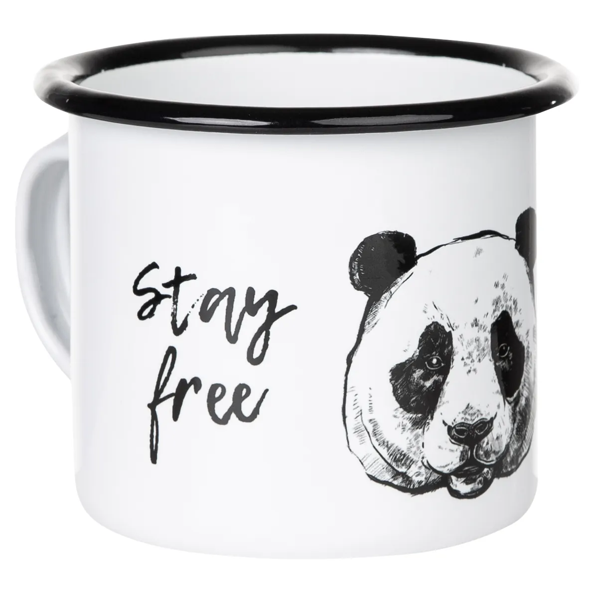 Emaillebecher "STAY WILD - STAY FREE"-Serie mit Motiv