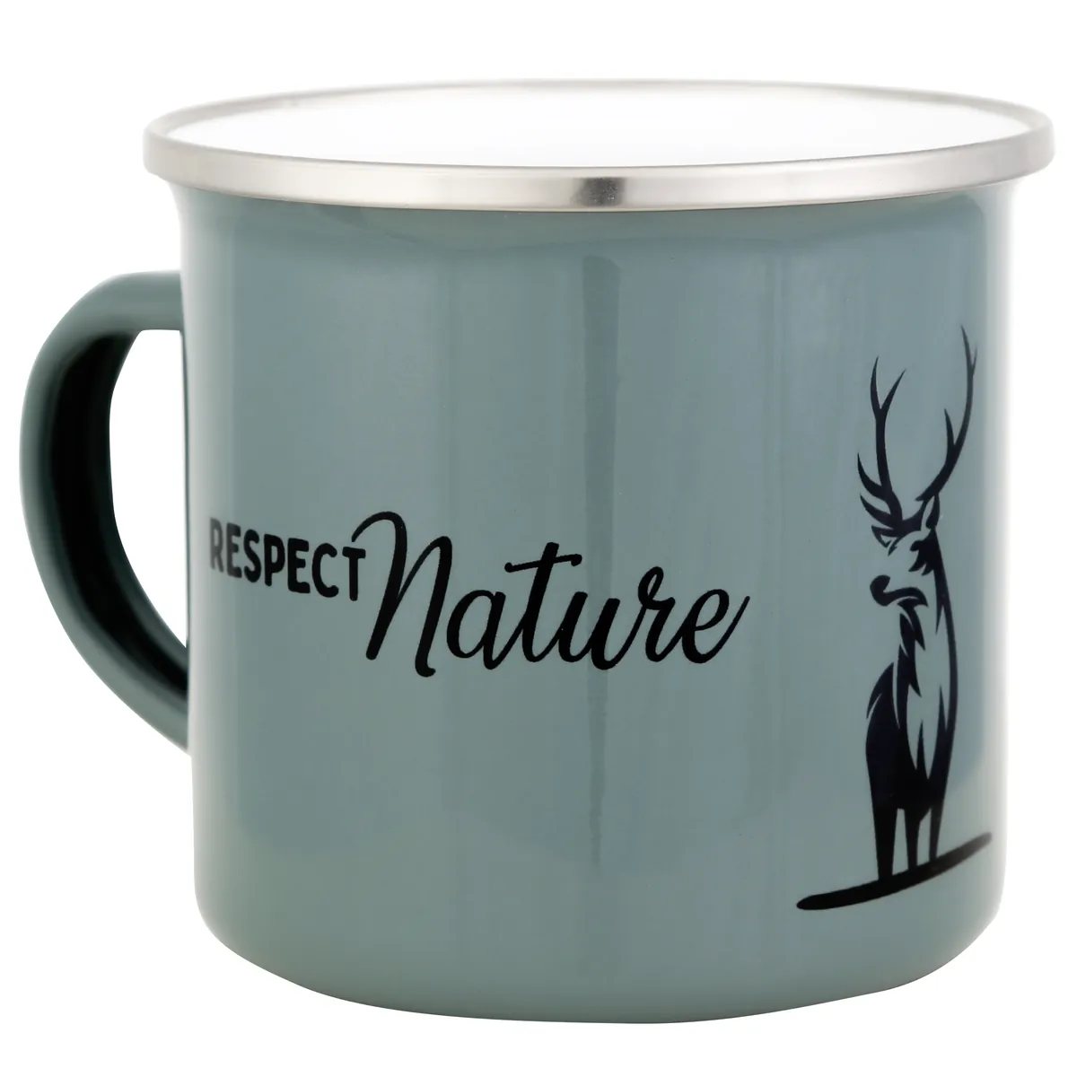 RESPECT NATURE - Emaillebecher olivgrün
