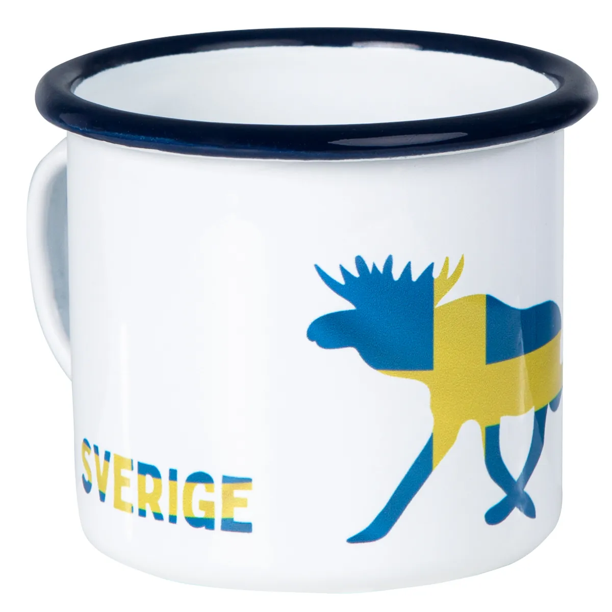 SCHWEDEN Emaillebecher mit Elch Motiv