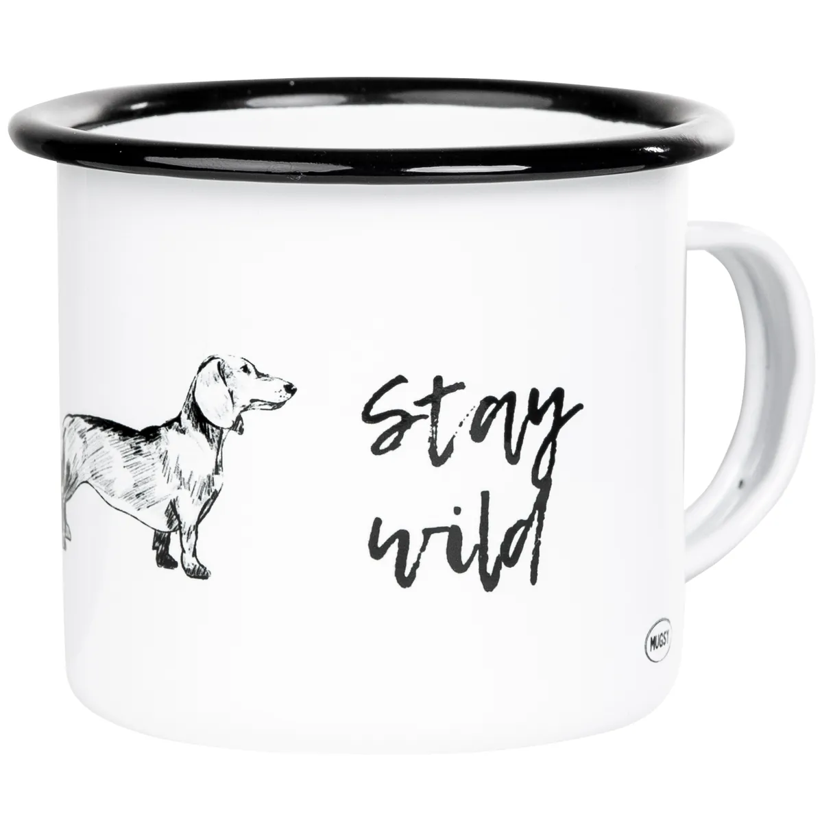 Emaillebecher "STAY WILD - STAY FREE"-Serie mit Motiv