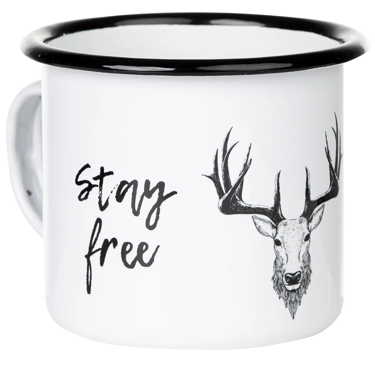 Emaillebecher "STAY WILD - STAY FREE"-Serie mit Motiv