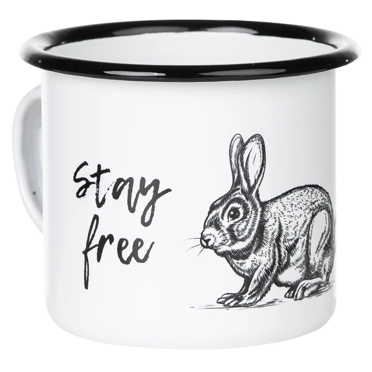 Emaillebecher "STAY WILD - STAY FREE"-Serie mit Motiv