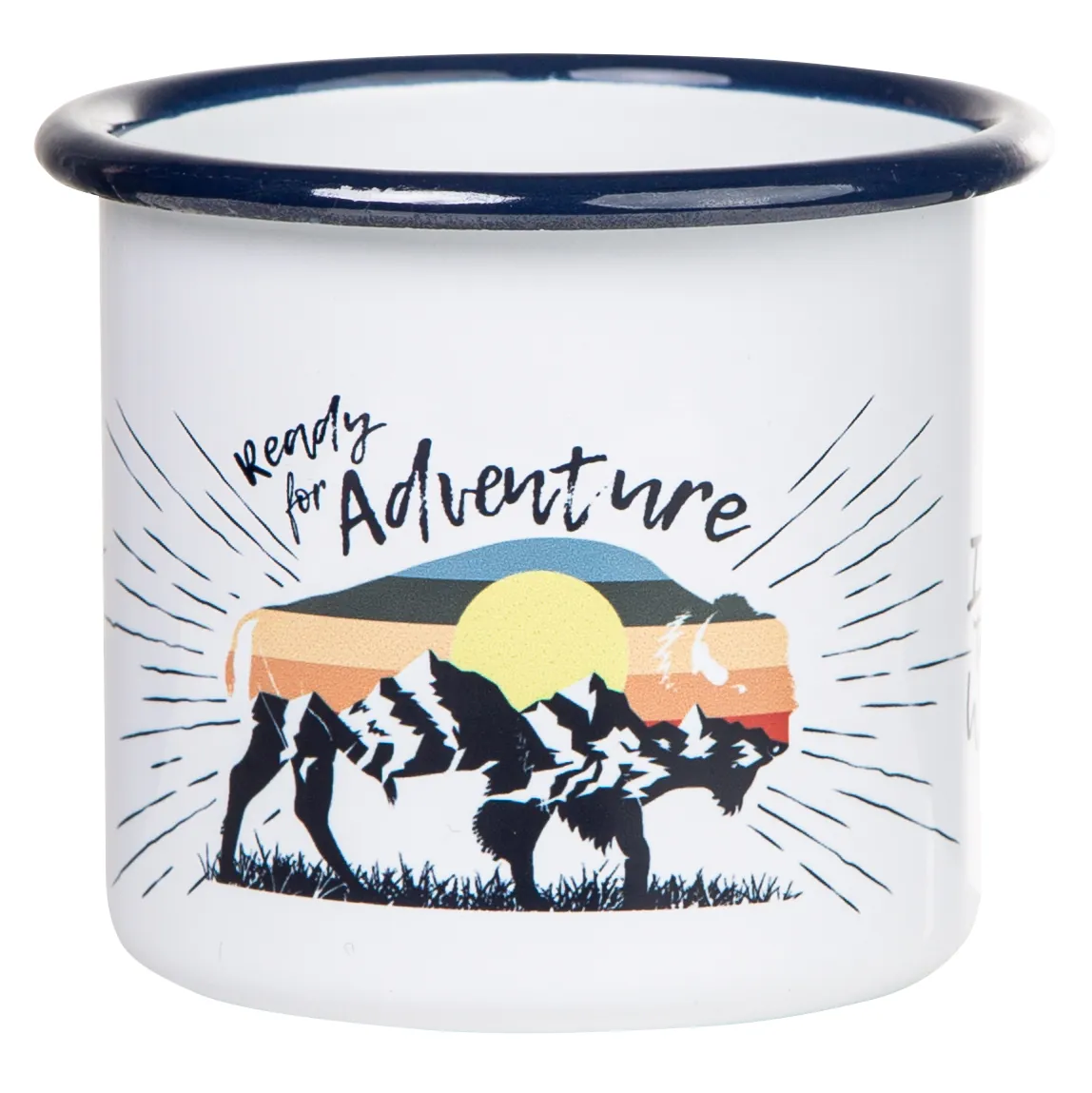 READY FOR ADVENTURE - Into the wild - Emaillebecher weiß