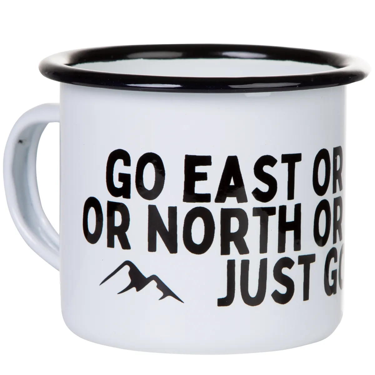 GO EAST OR WEST OR NORTH OR SOUTH - JUST GO Emaillebecher