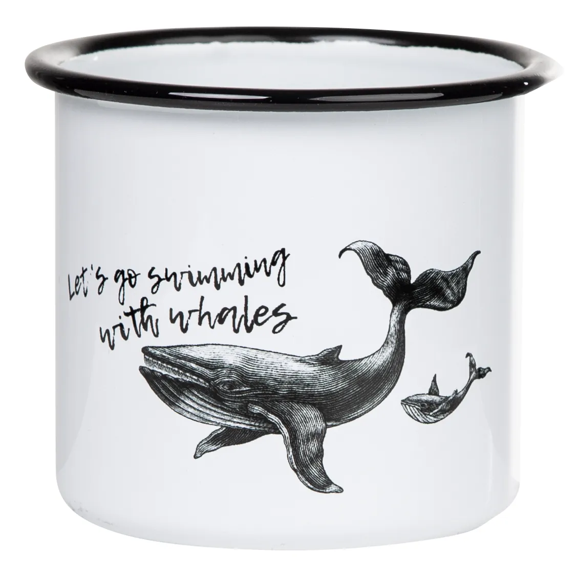 LET'S GO SWIMMING WITH WHALES - Emaillebecher
