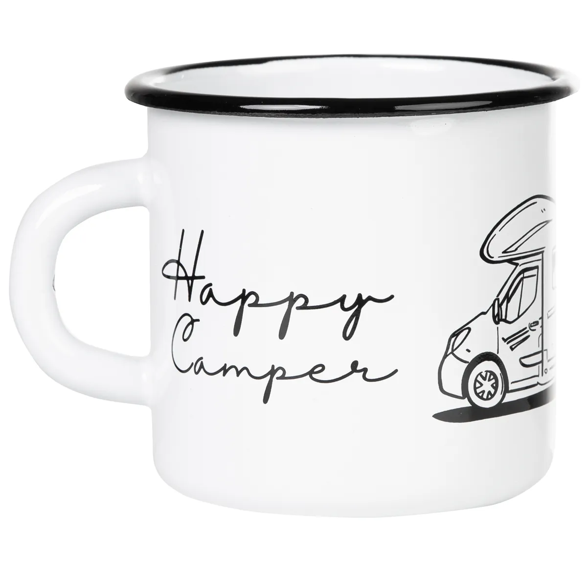 HAPPY CAMPER Emaillebecher mit Alkoven Wohnmobil