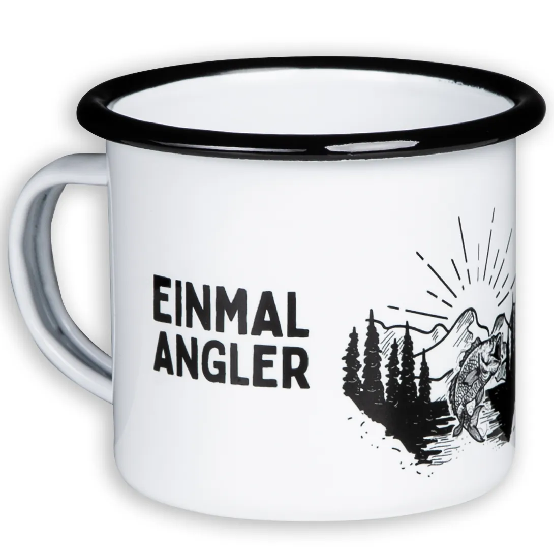 EINMAL ANGLER Emaillebecher