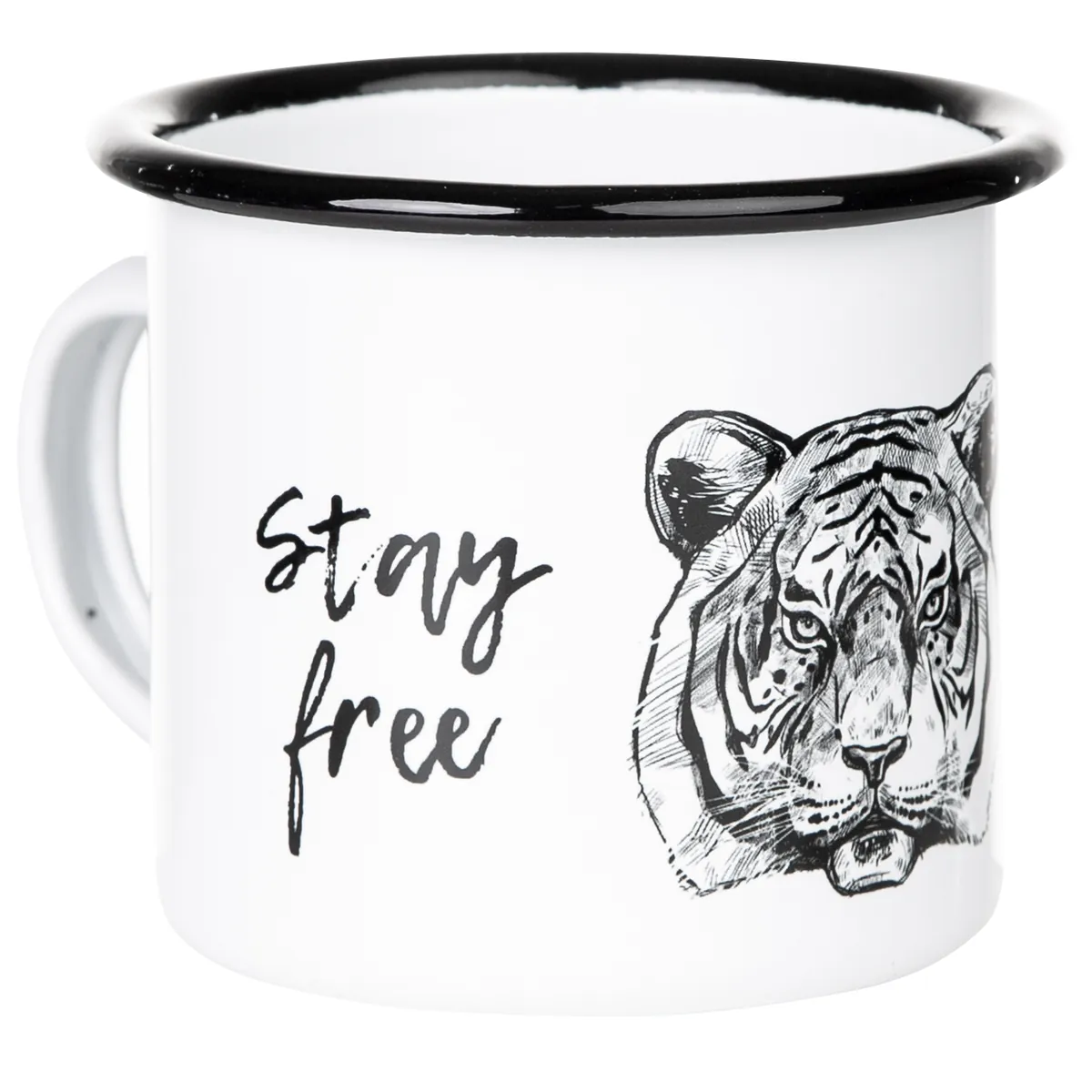 Emaillebecher "STAY WILD - STAY FREE"-Serie mit Motiv
