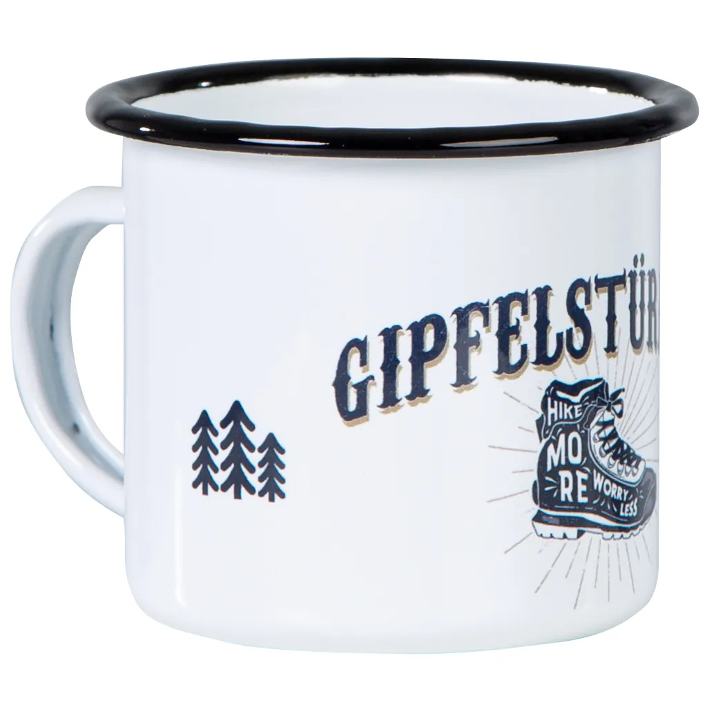 GIPFELSTÜRMER Emaillebecher weiß