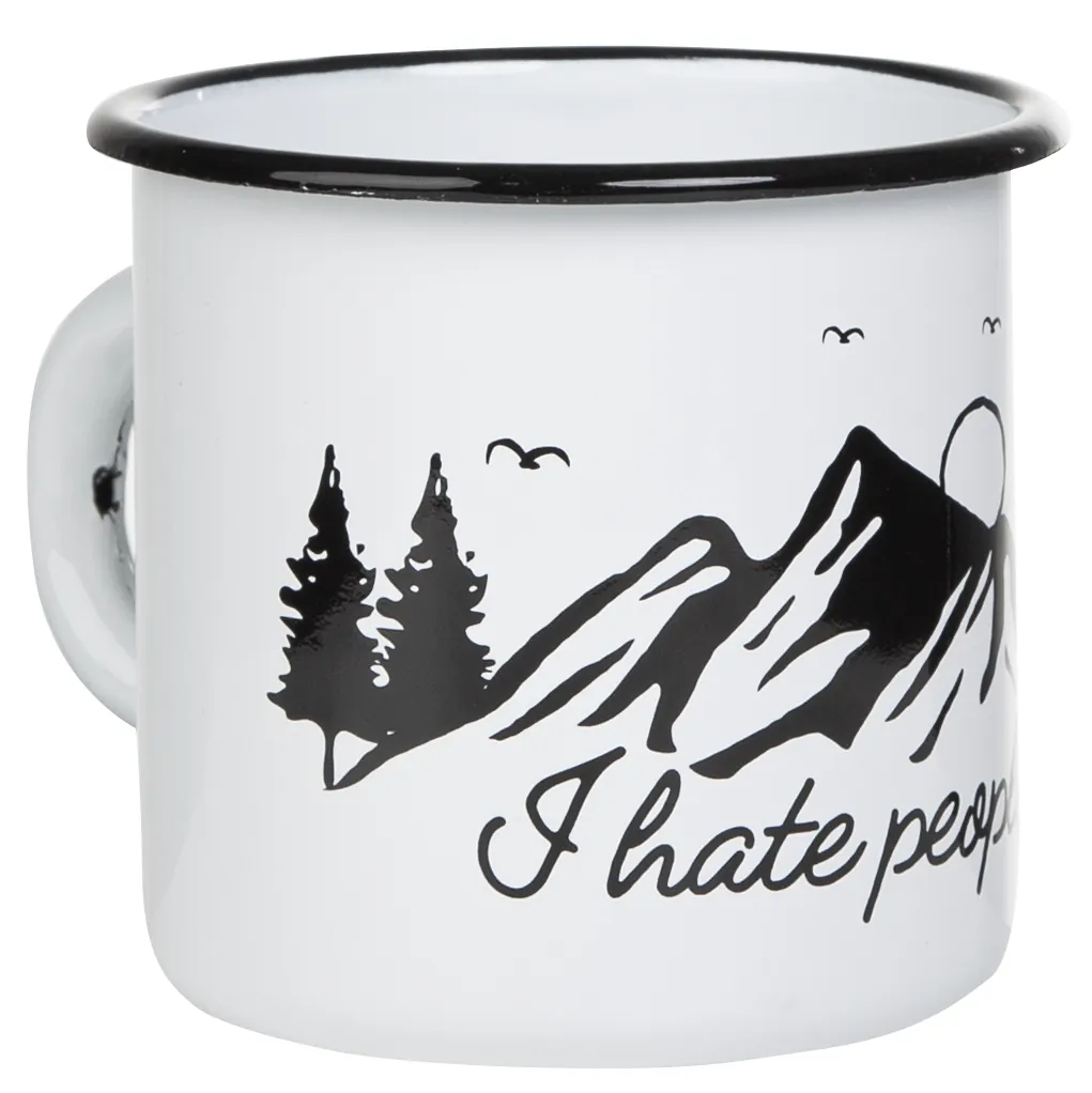 I HATE PEOPLE  Emaillebecher weiß