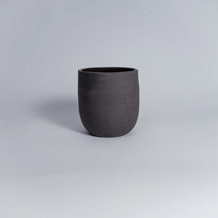 Vase Ōkina grau/schwarz