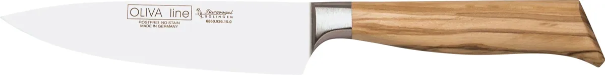 -Burgvogel Cutlery Solingen- Kochmesser kurz ohne Kulle Klinge 15cm "OLIVA line"