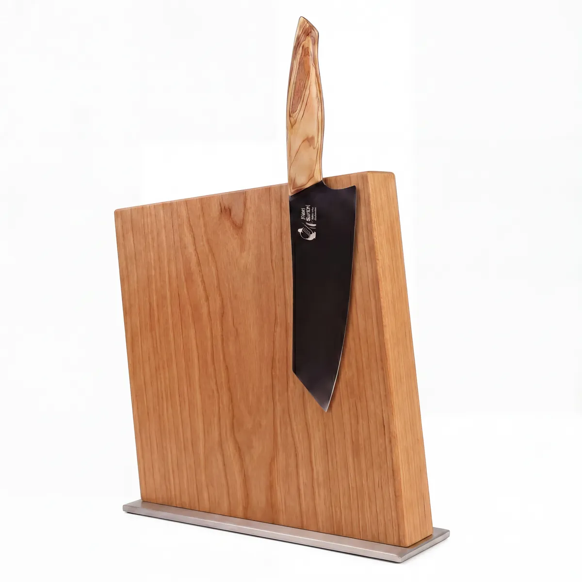 Designer Messerblock Kirschbaum Edelstahl