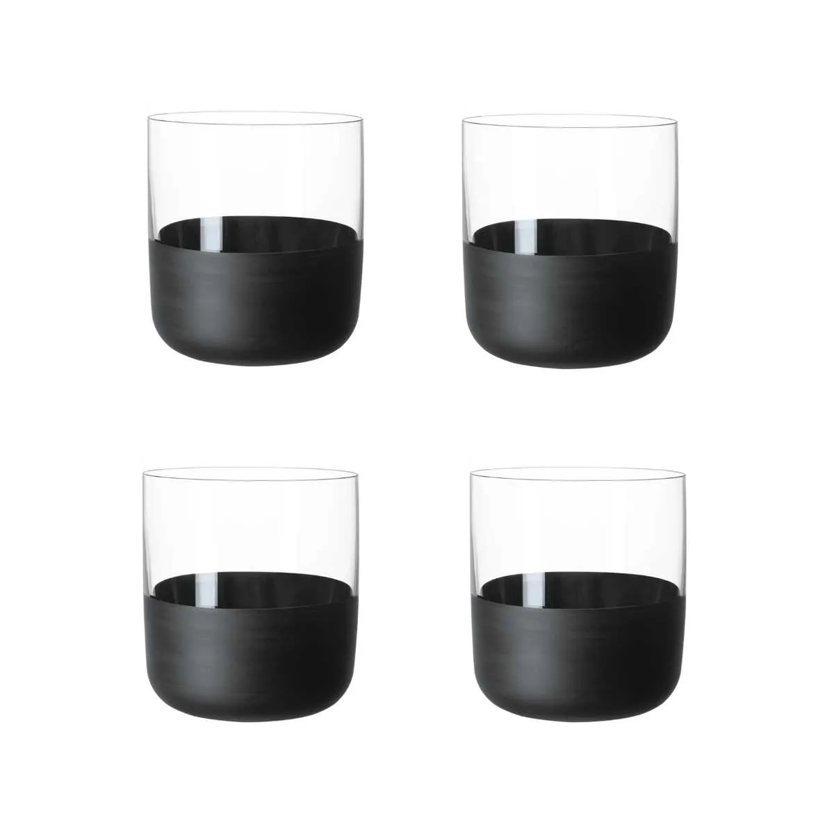 Villeroy & Boch Manufacture Rock Shot Glas, 40 ml, 4 Stück, schwarz