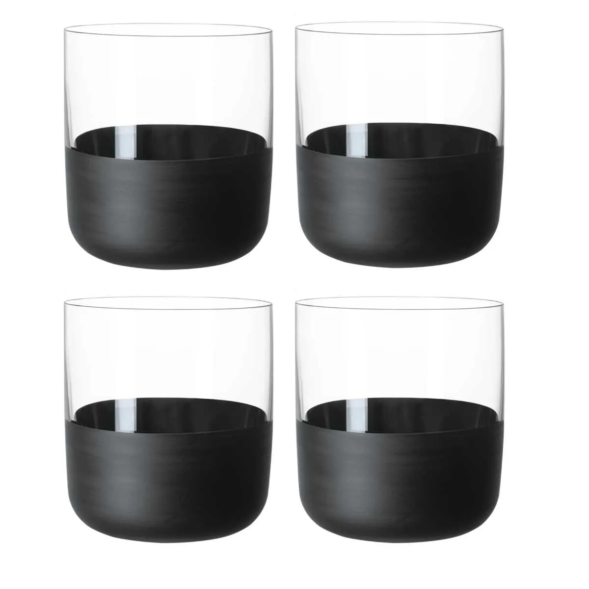 Villeroy & Boch Manufacture Rock Whiskybecher, 250 ml, 4 Stück, schwarz