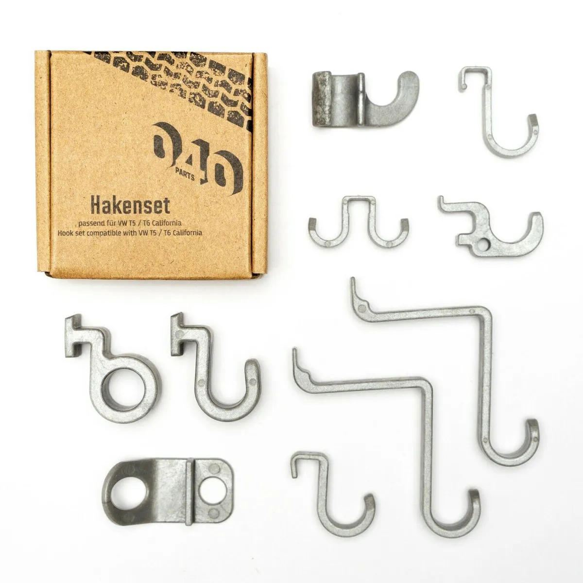 040 Parts 10er Haken Set passend für VW California T5 T6 T6.1 Bulli Camper Ocean Coast