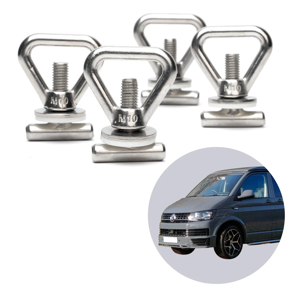 040 Parts 4er Set Zurrösen Ladungssicherung VW T5 / T6 / T6.1 Bulli, Multivan, California, Beach